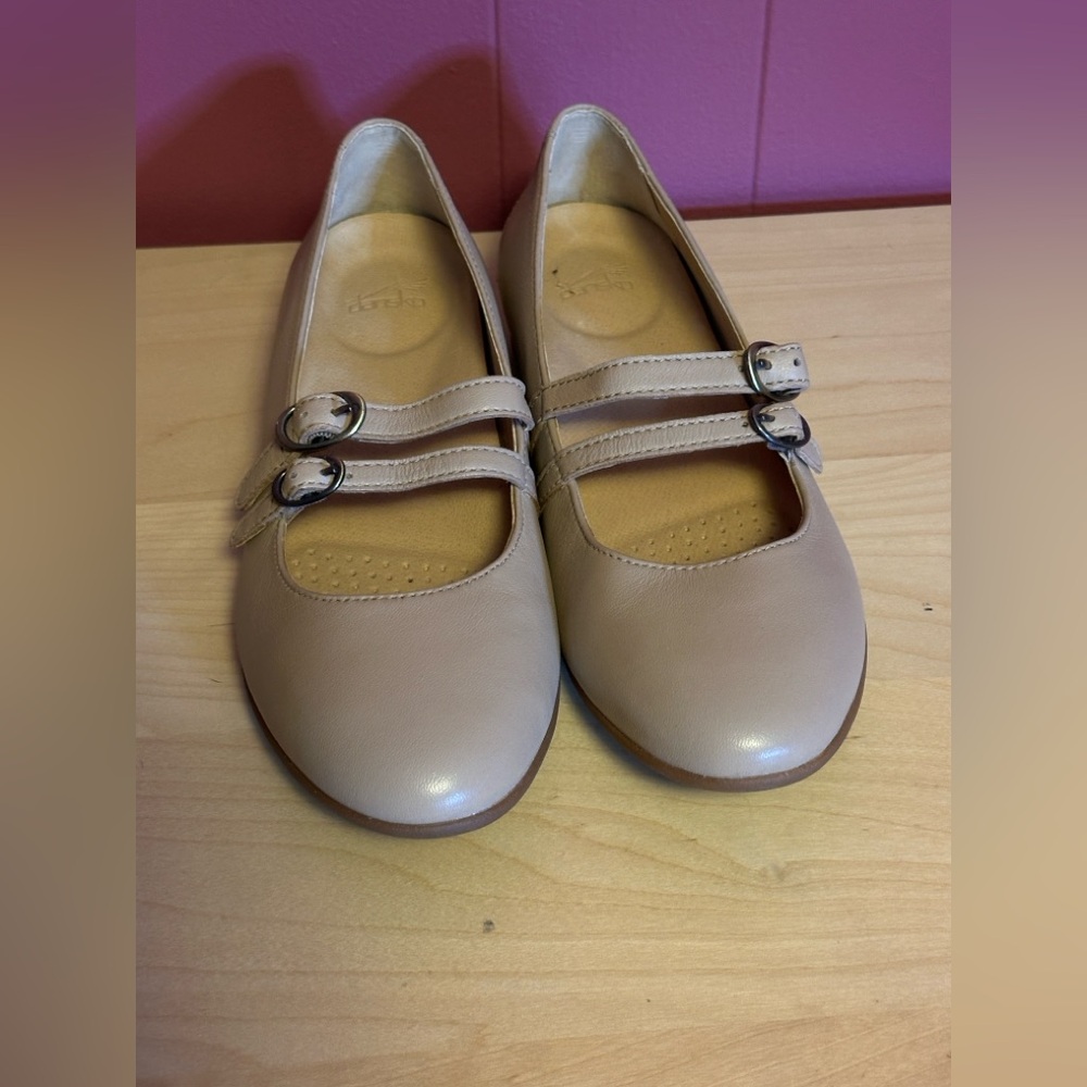 Dansko Beige Double Strap Ballet Flats size 39